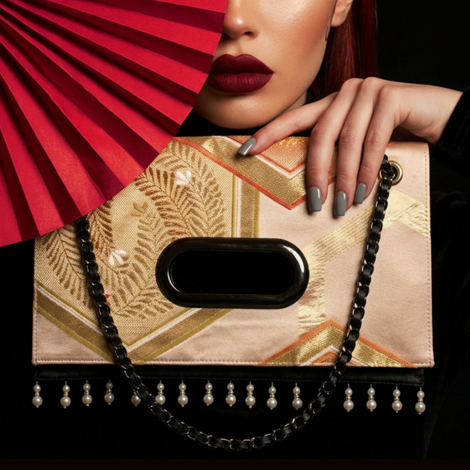 Kikko Fuji Mon Vintage Obi Clutch Bag
