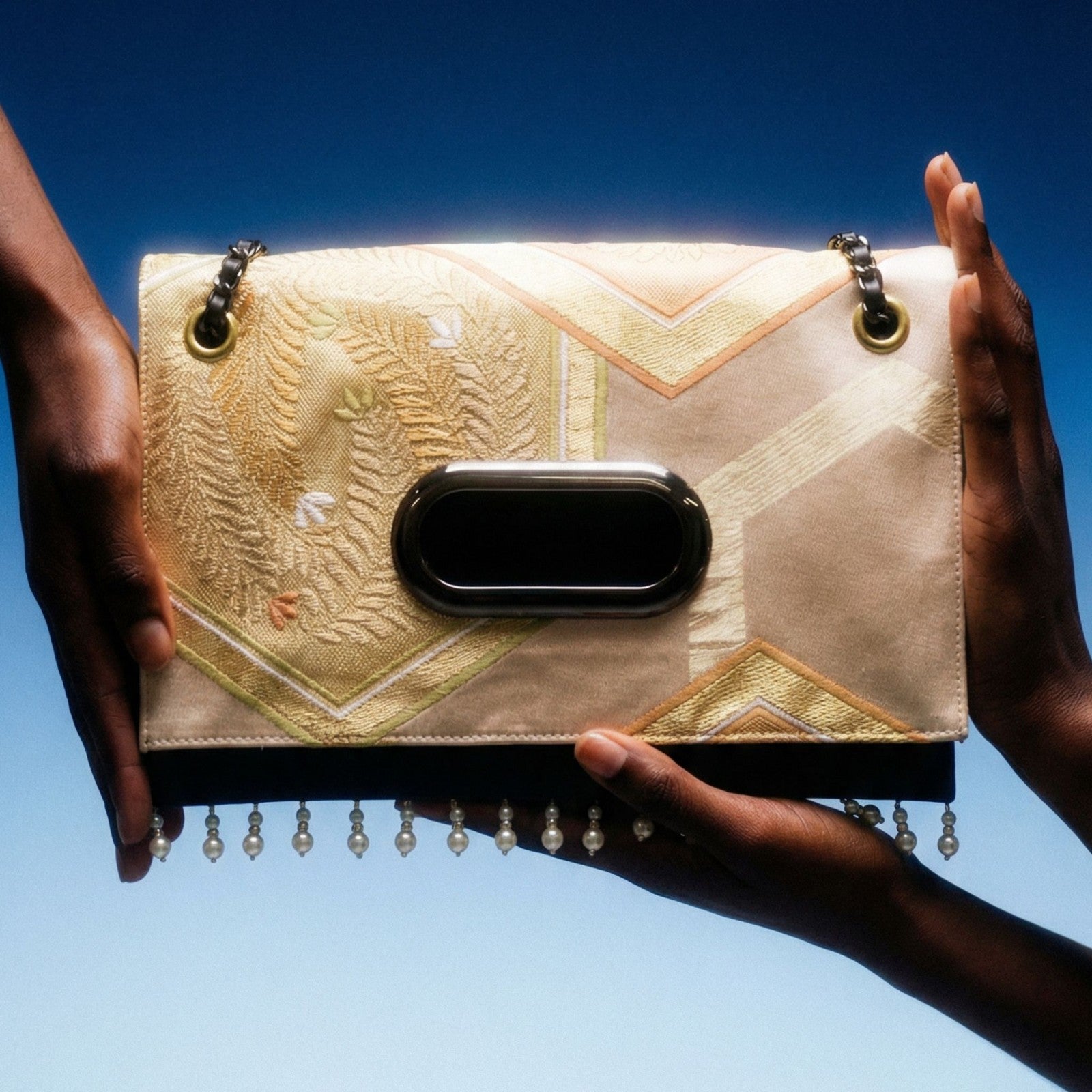 Kikko Fuji Mon Vintage Obi Clutch Bag