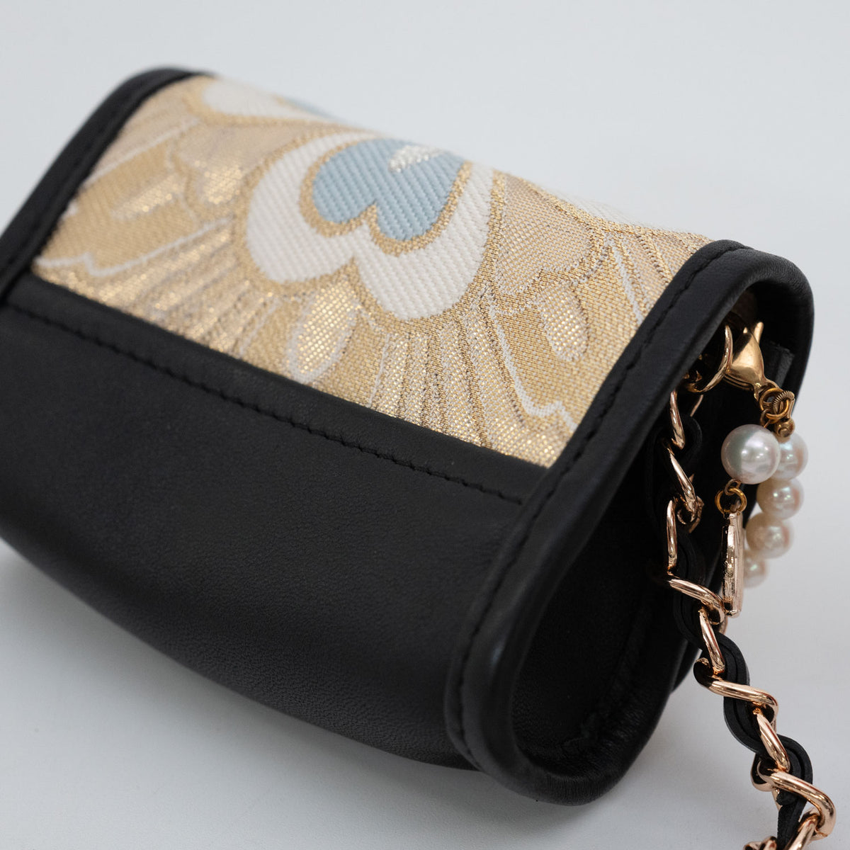 Jewel Micro Bag with 24K Pure Gold Leaf Obi and Akoya Pearls