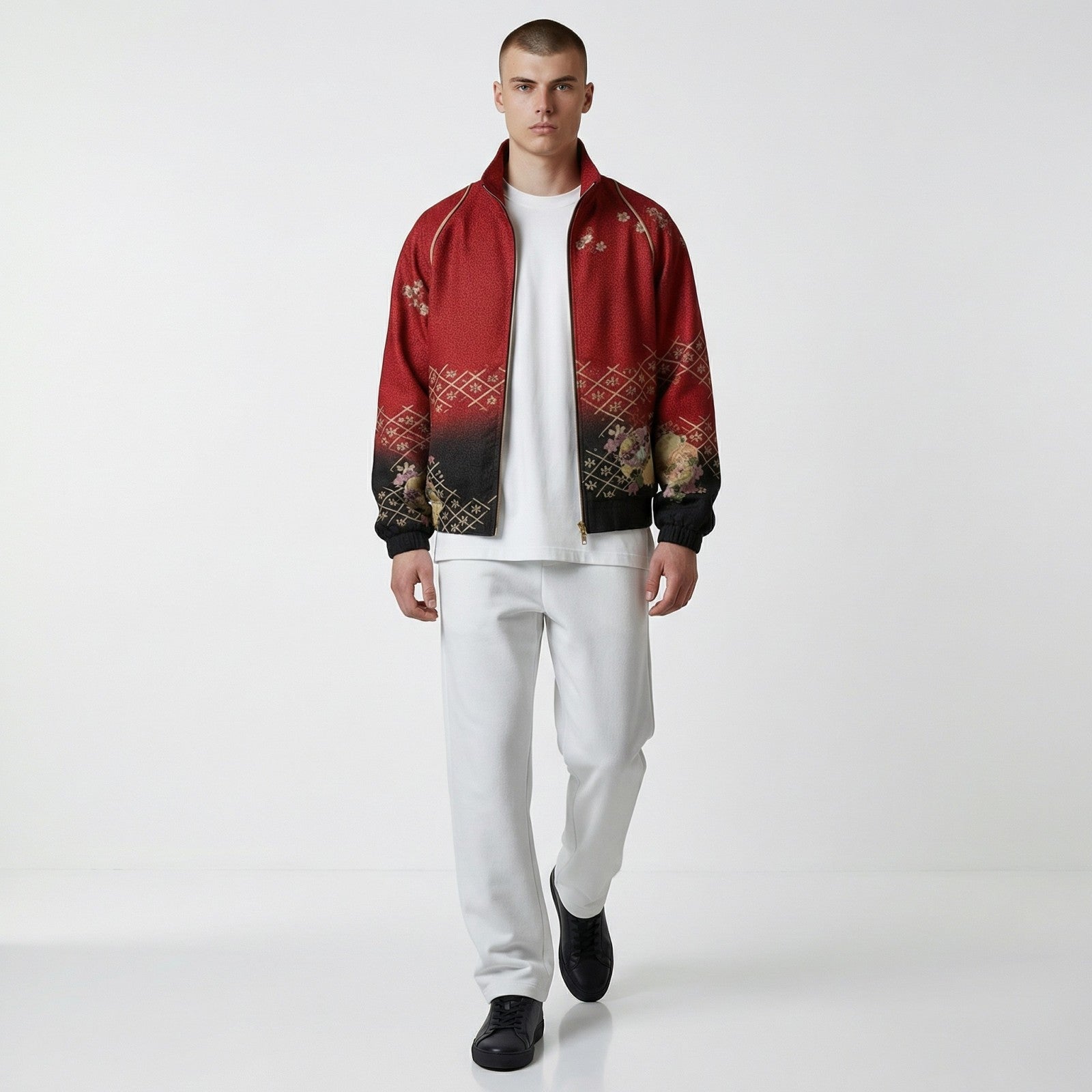 朱黒グラデーション振袖ブルゾン