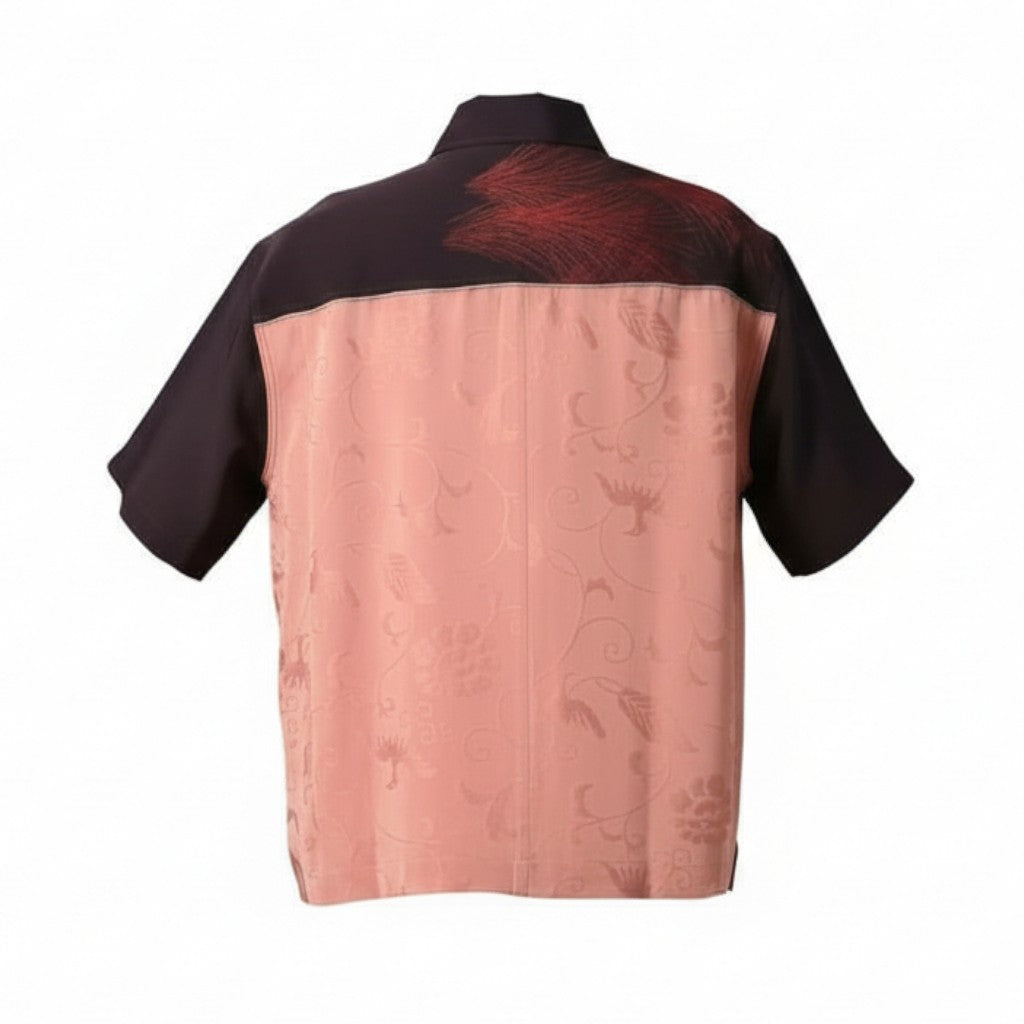 揺れる草花と深紫のシルクシャツ