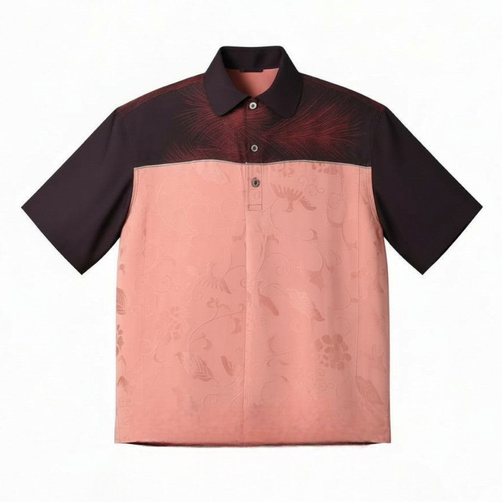 揺れる草花と深紫のシルクシャツ