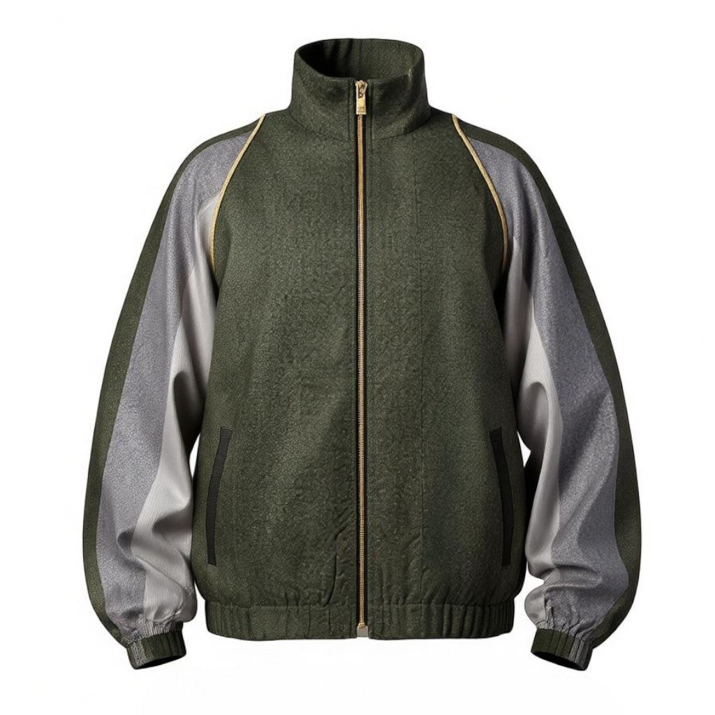 本場結城紬よろけ縞模様ブルゾン