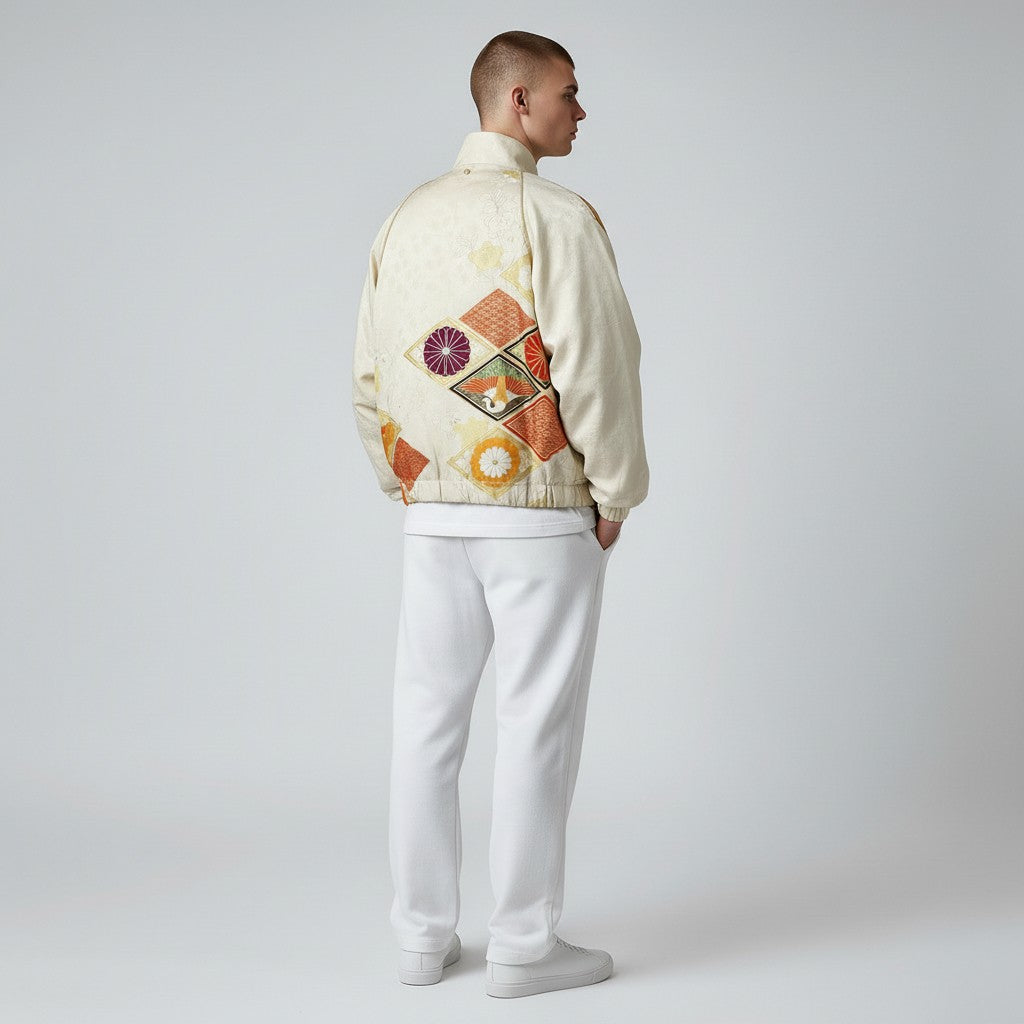 Modern Japanese style luxurious embroidered furisode blouson