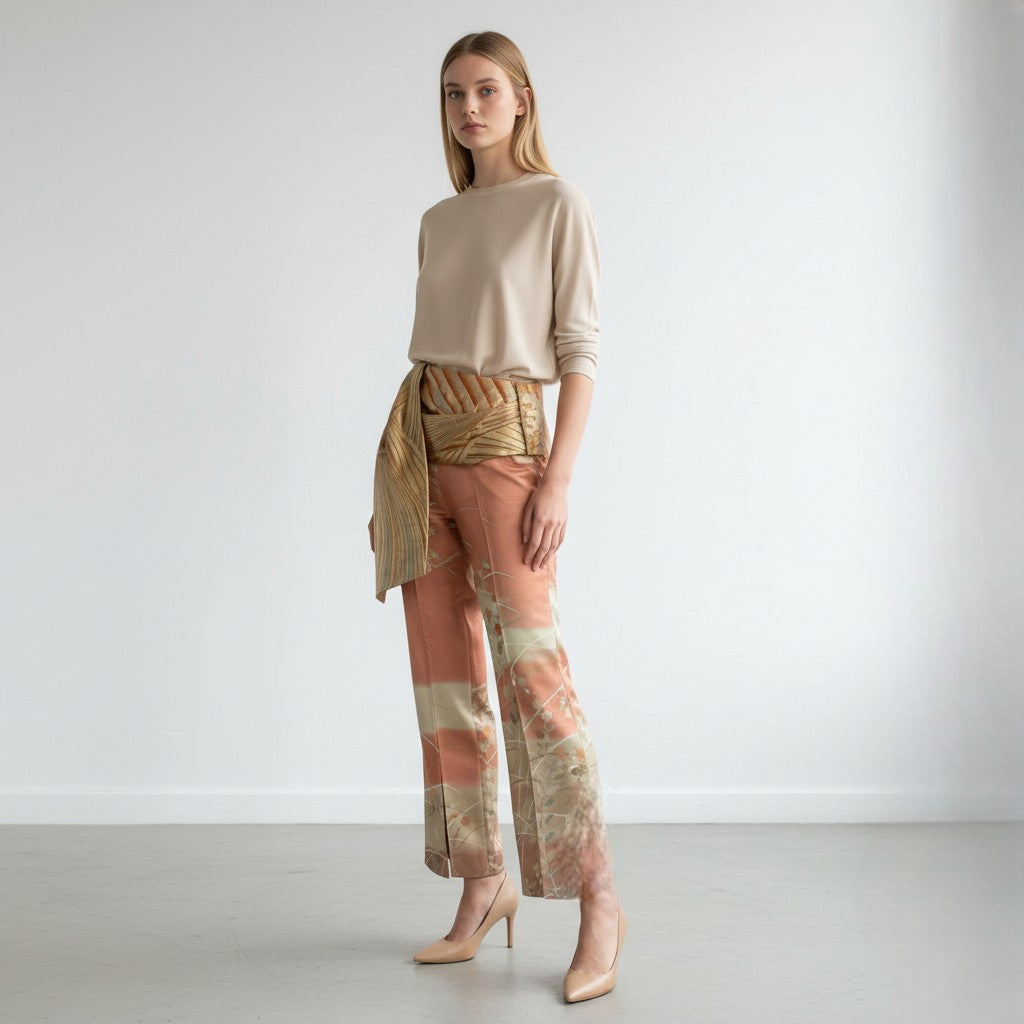A special pair of modern Japanese pants with butterfly designs