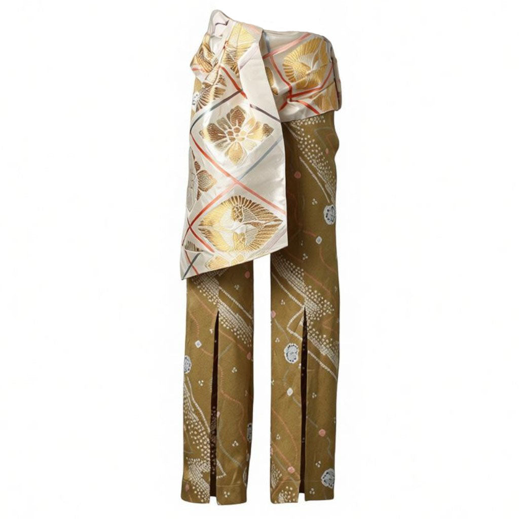 華やか絞り染め格調高い和パンツ