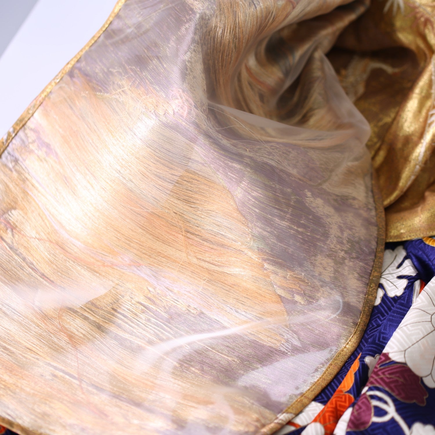 松竹梅と群鶴の金彩格子・雅パンツ