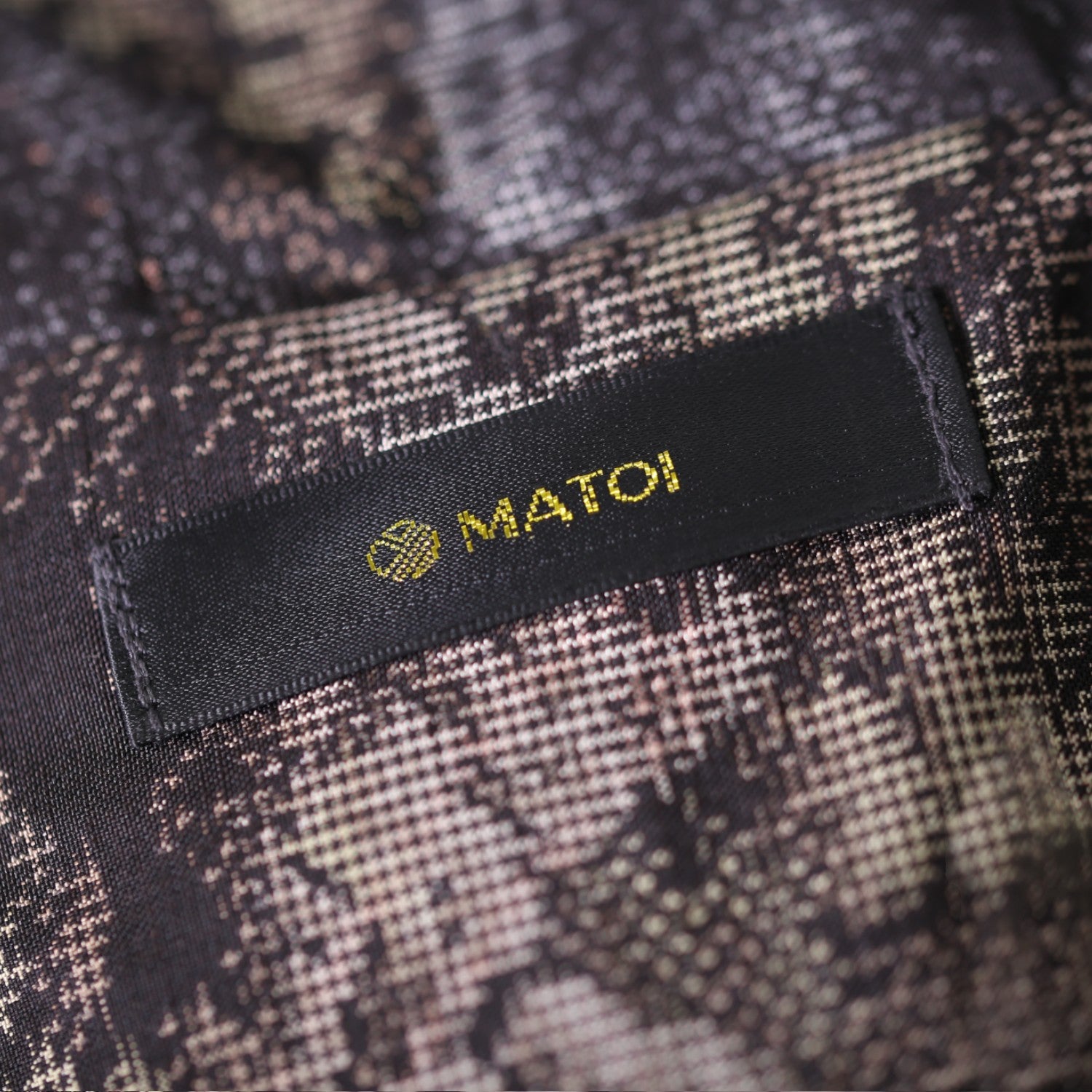 風景模様 紬のシンプルモダンコート