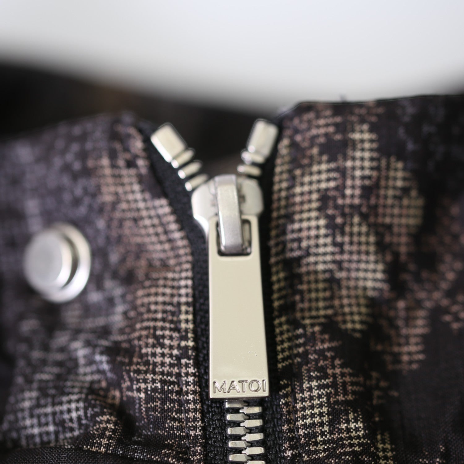 風景模様 紬のシンプルモダンコート