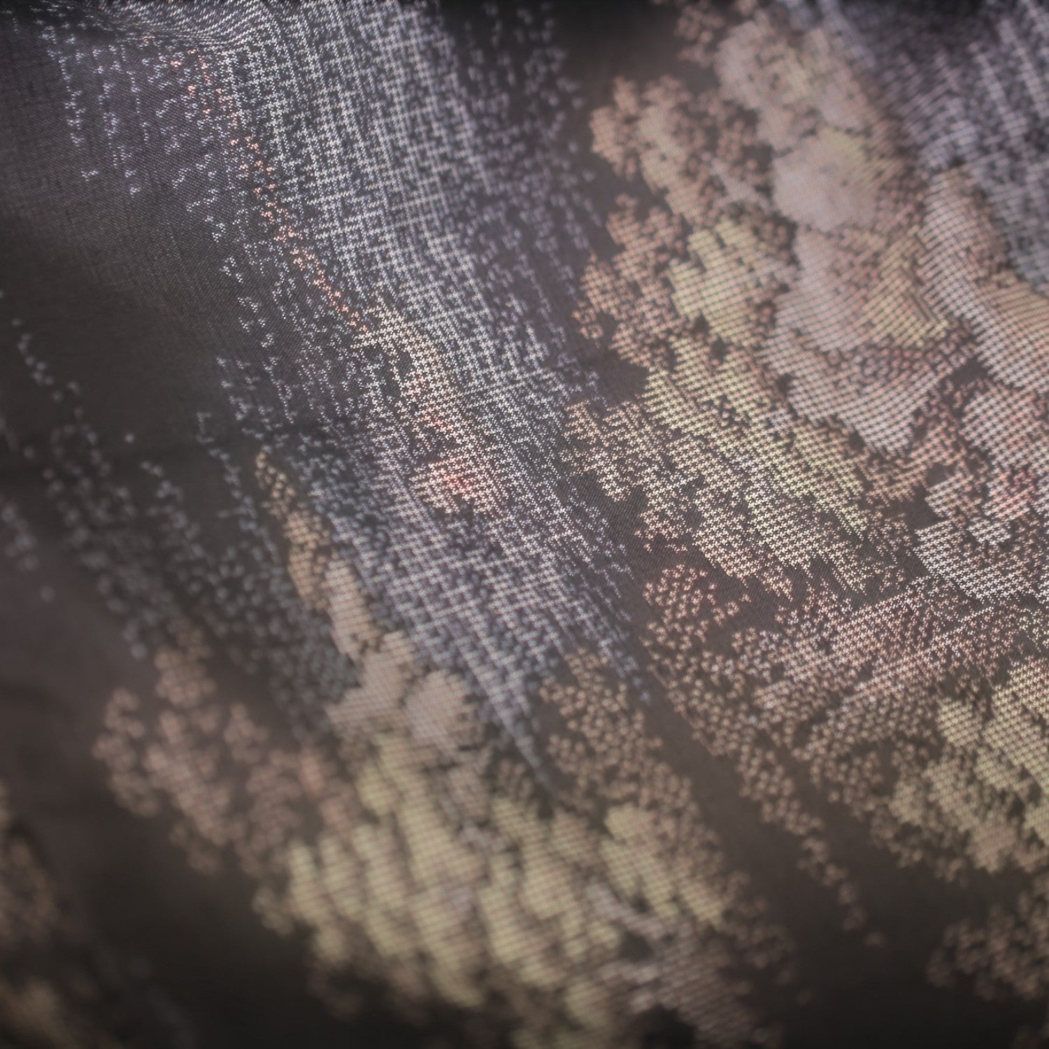 風景模様 紬のシンプルモダンコート