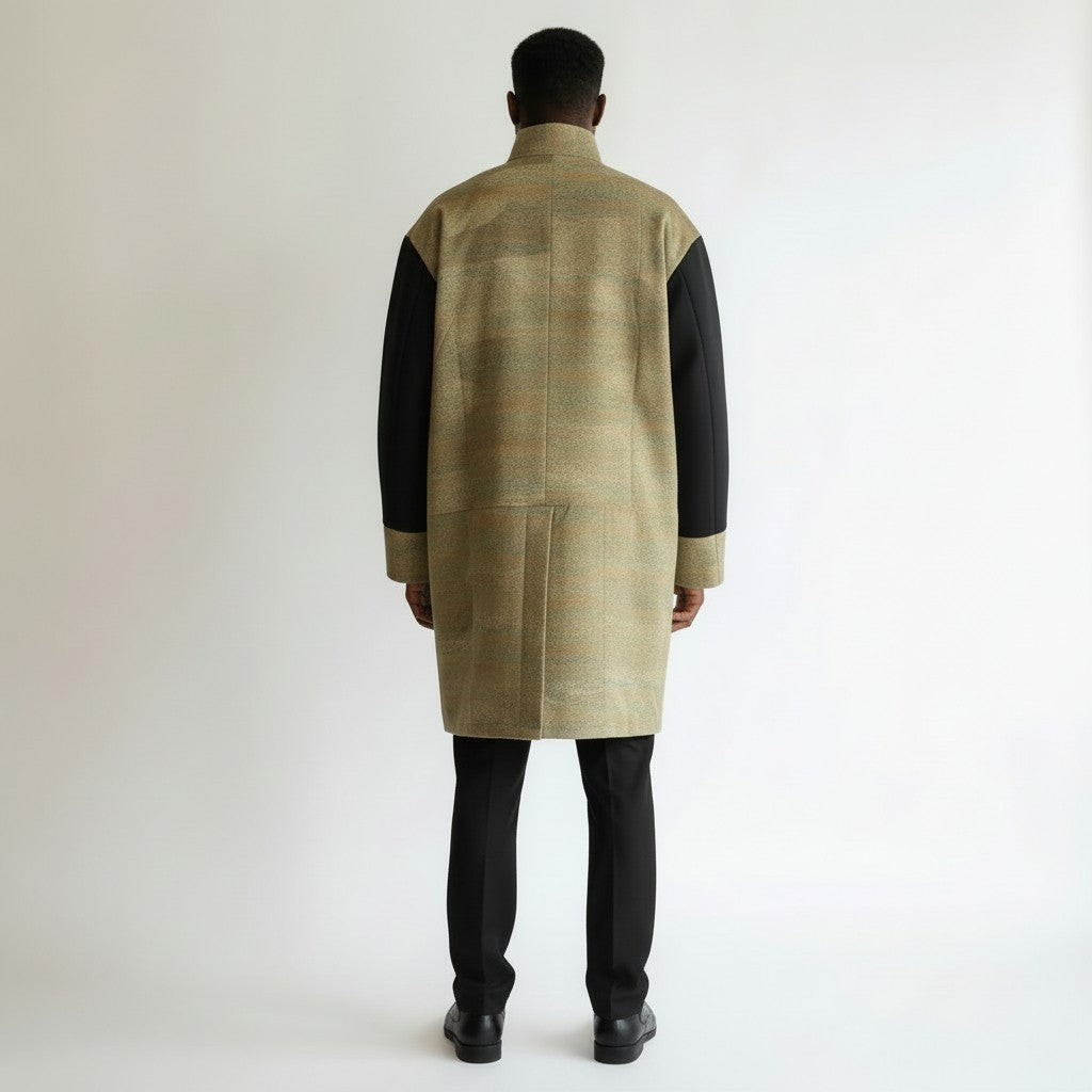 Haze pattern black sleeve fashion coat