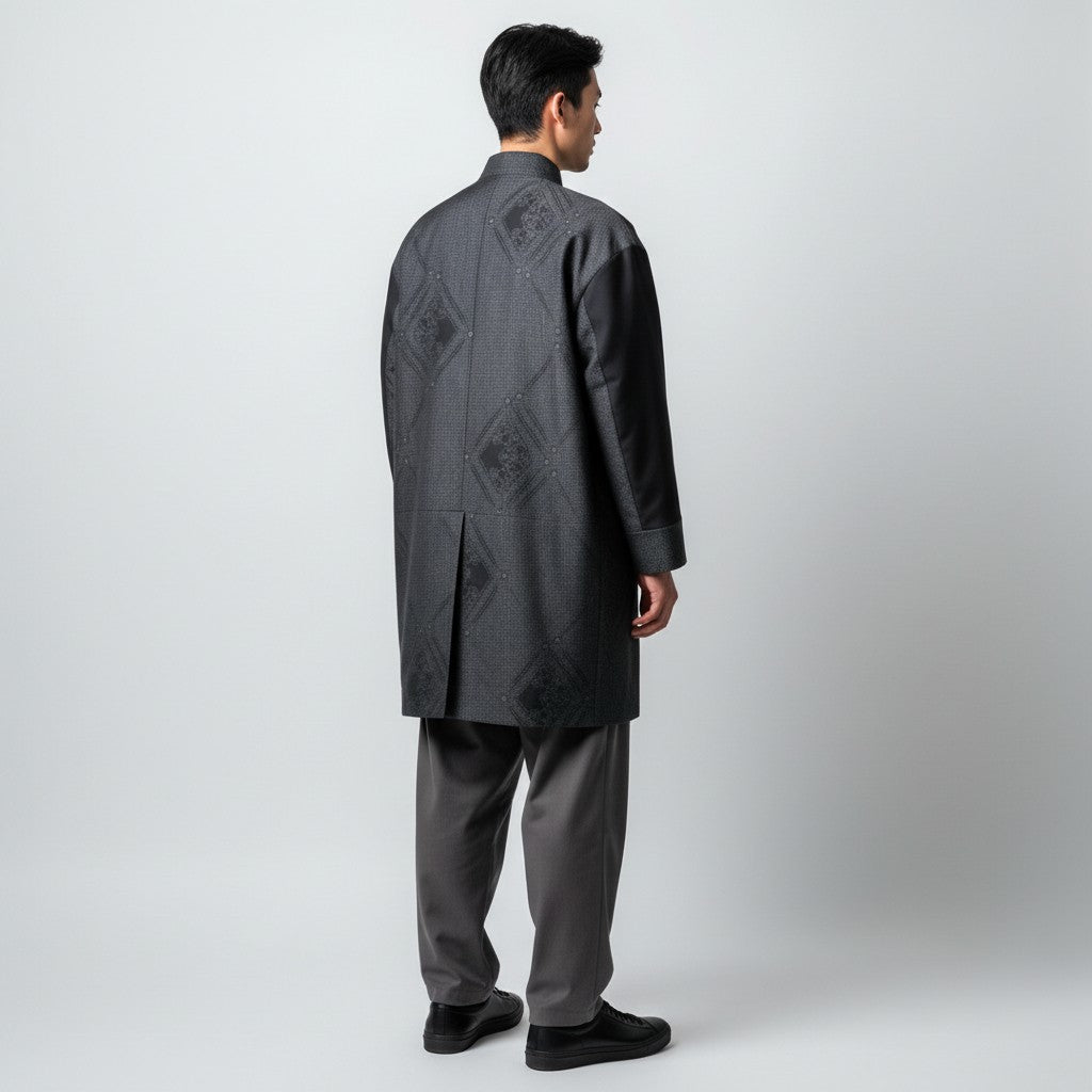 本場結城紬の艶やか羽織コート