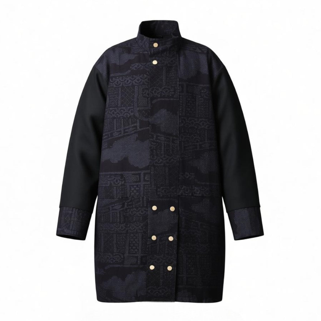 結城紬・雲景シルエットコート