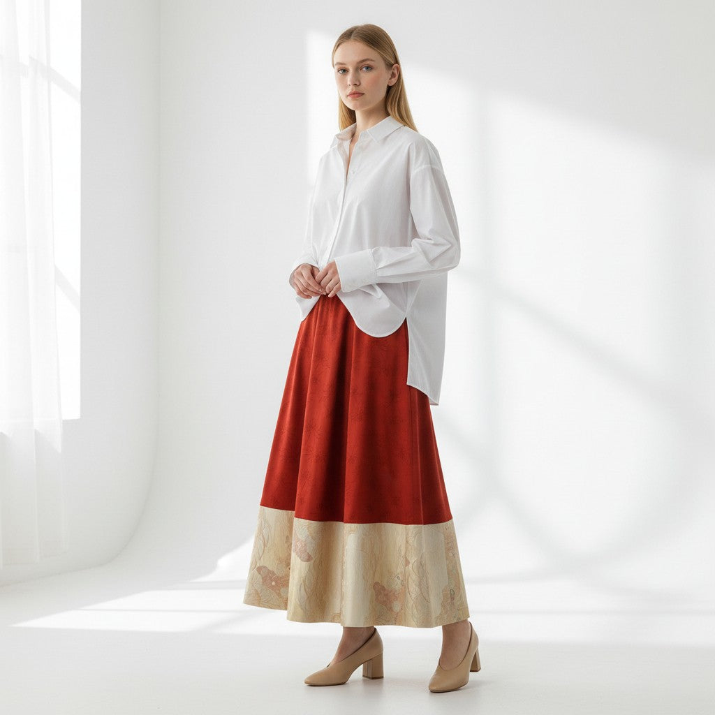 優雅な秋風・和装のスカート