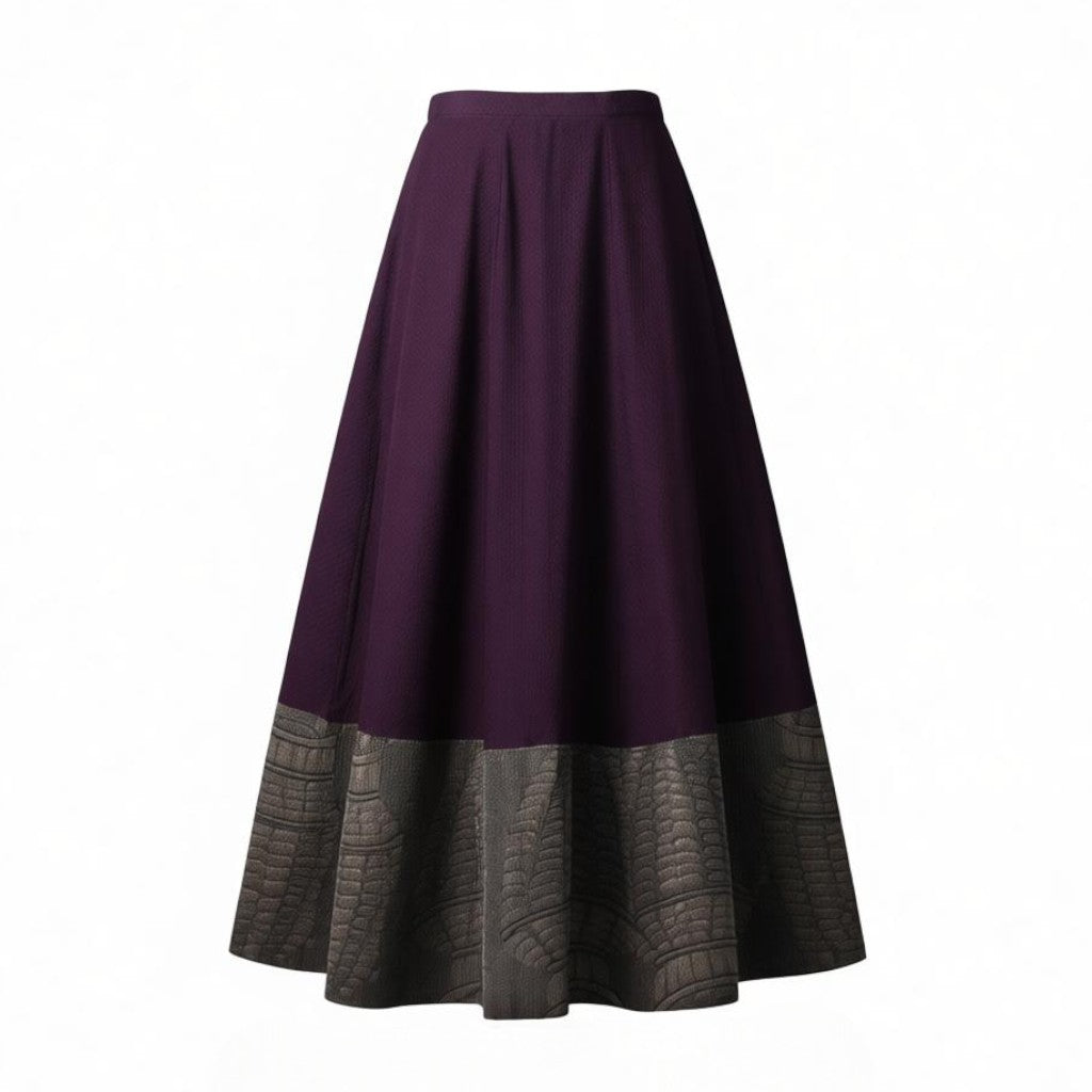 Elegant purple draped skirt