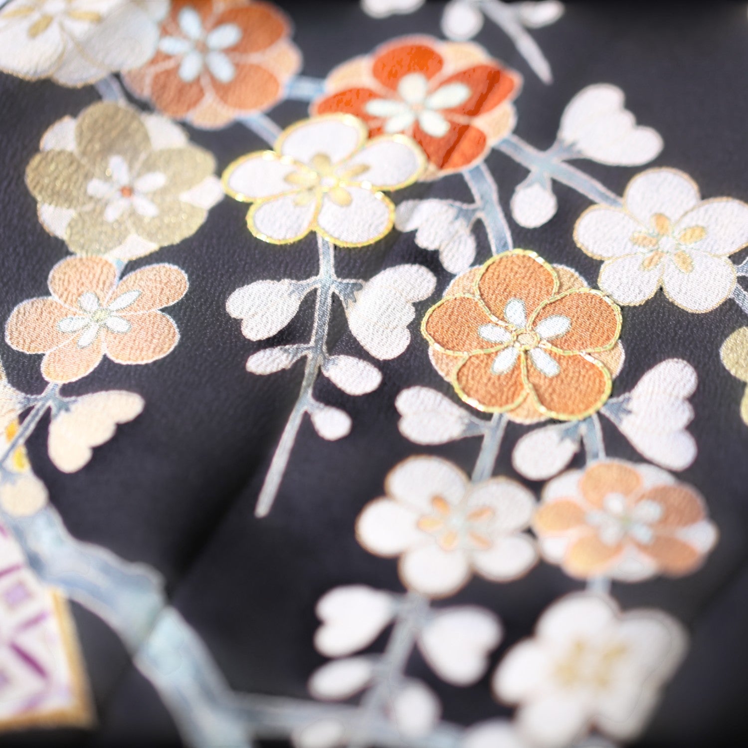Black Tomesode and Matsukawabishi Pattern Japanese Modern Skirt