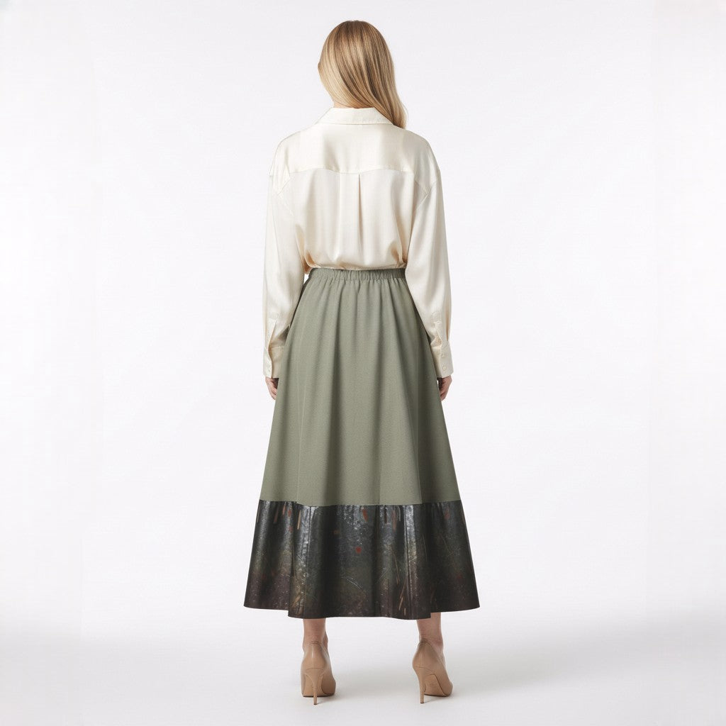 和の華やかさ引箔幾何学帯のスカート