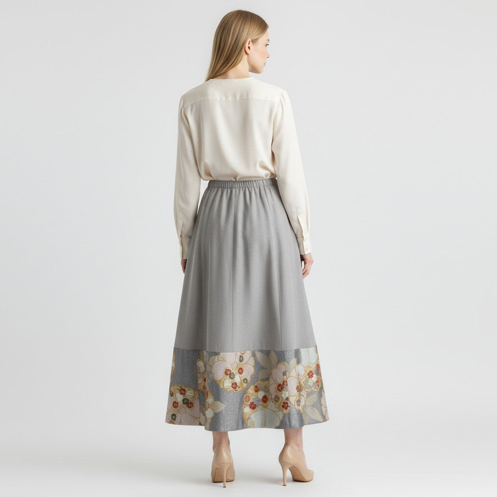 Flower arabesque pattern Japanese modern skirt