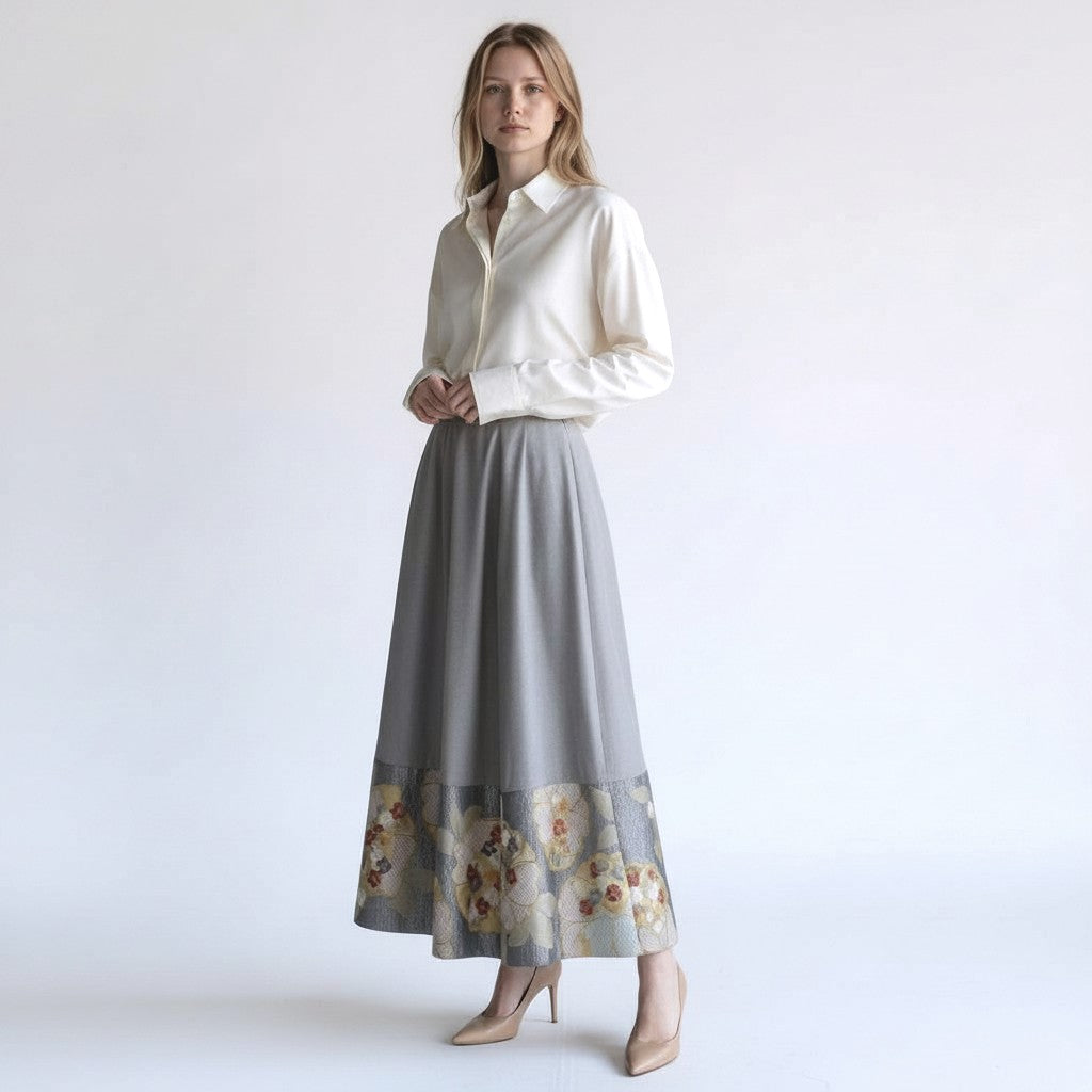 Flower arabesque pattern Japanese modern skirt