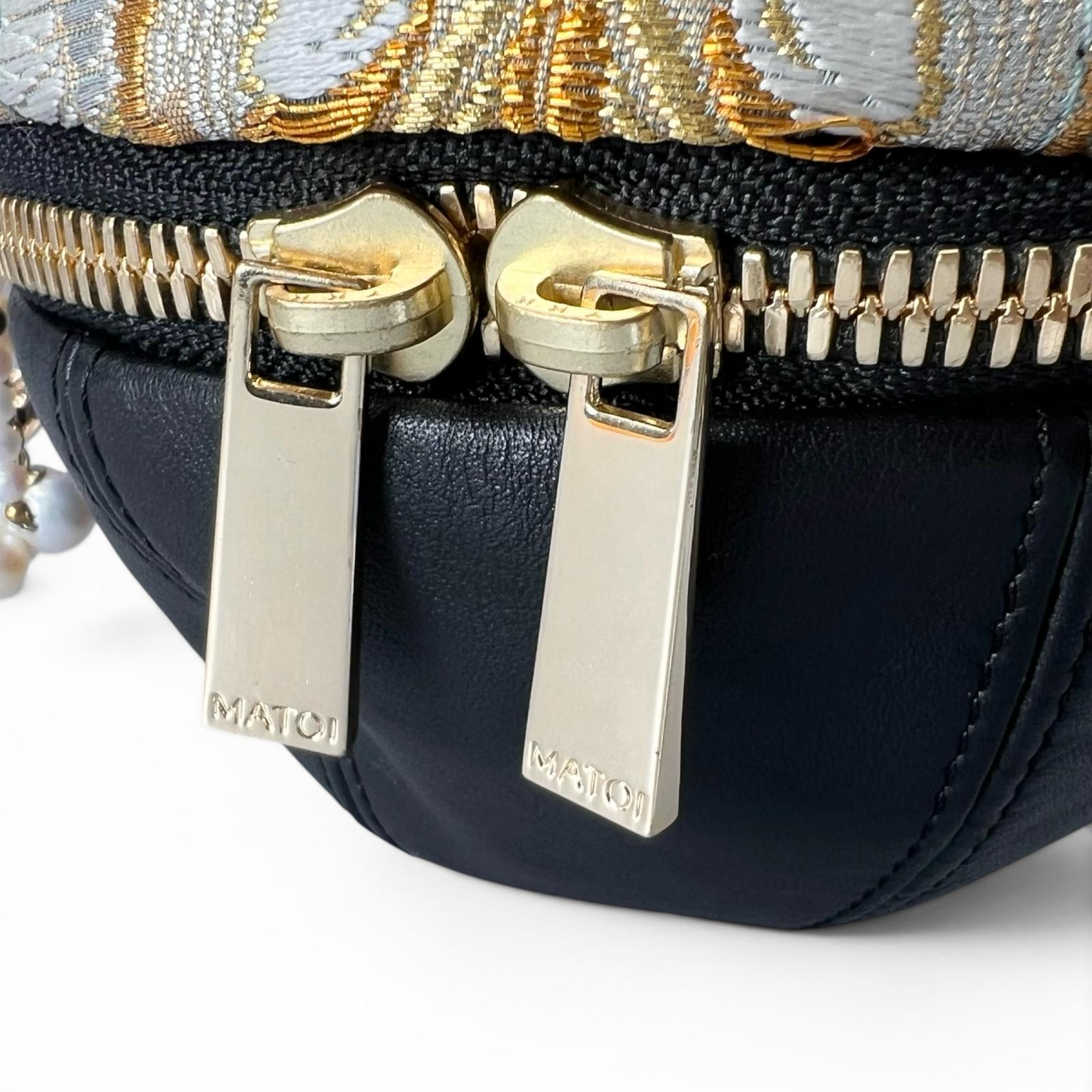 伝統を纏う鞠、市松桐竹鳳凰文の円華Bag