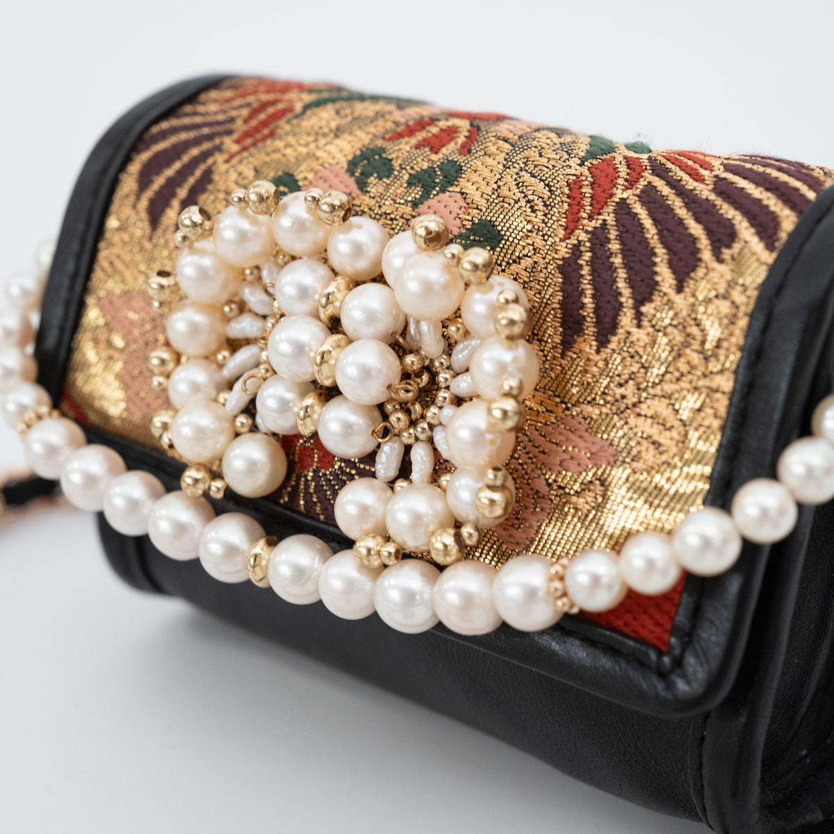 "Phoenix Flower Crest" Vintage Obi Micro Bag