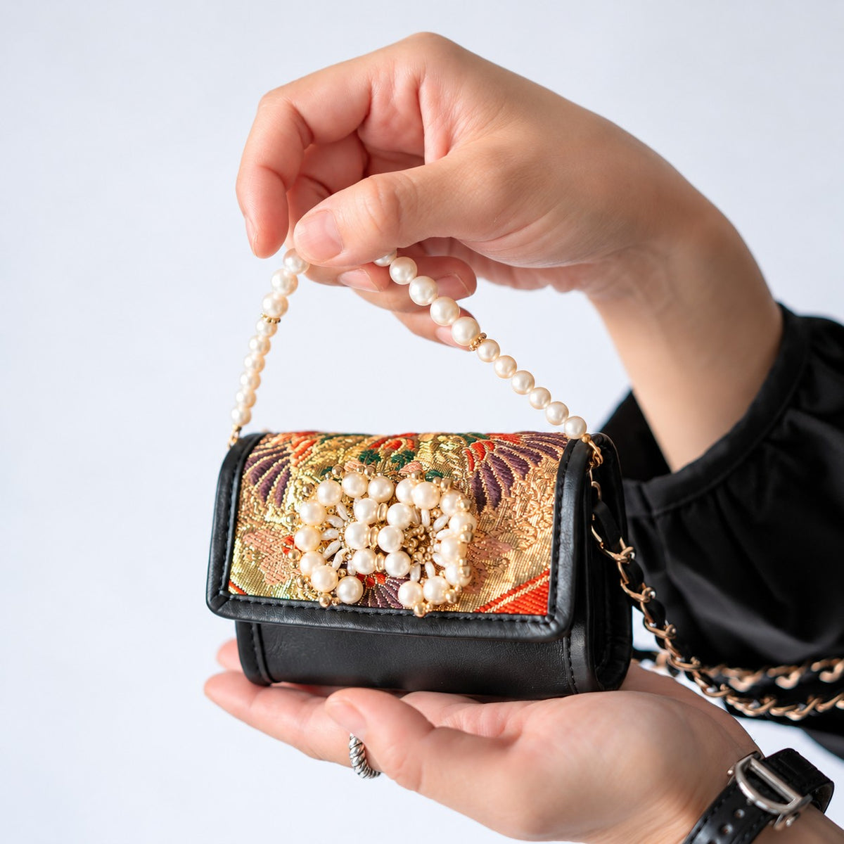 「鳳凰華紋」ヴィンテージ帯のMicro bag