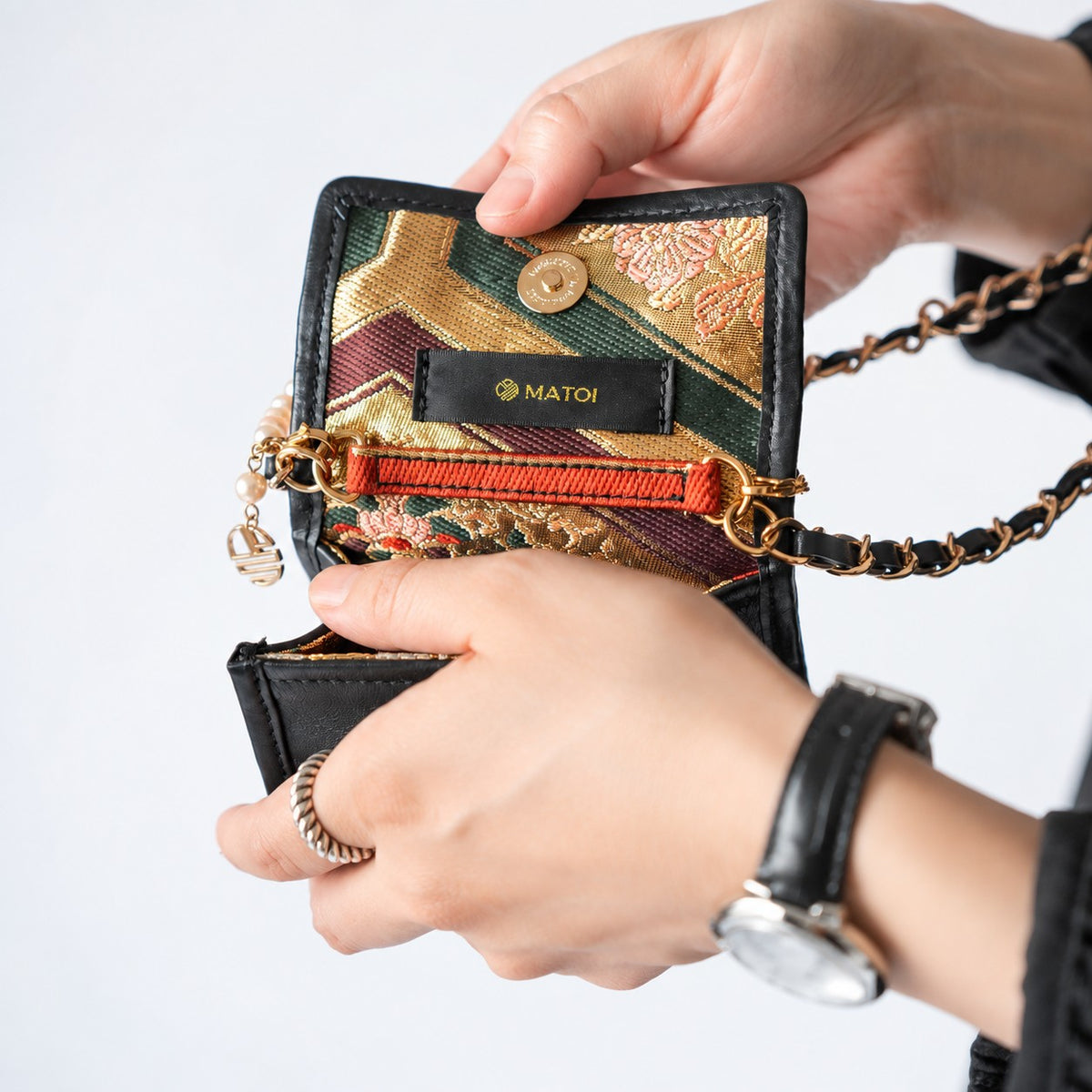 「鳳凰華紋」ヴィンテージ帯のMicro bag