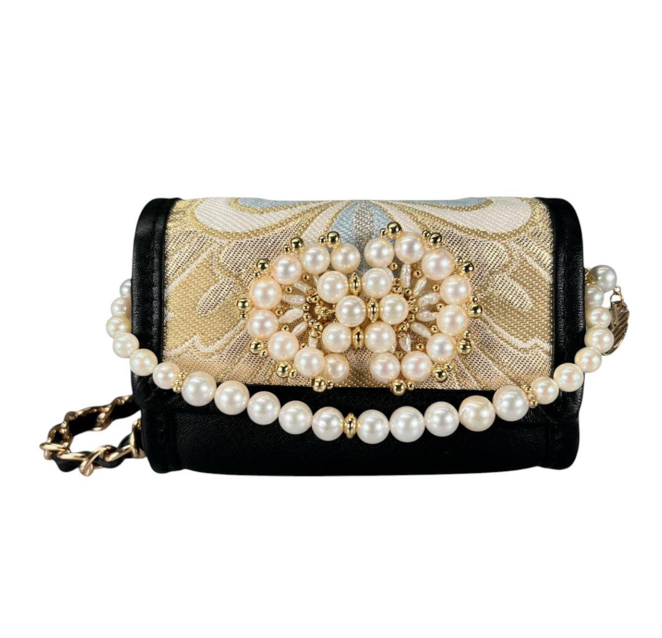 24K純金箔帯とあこや真珠の至宝Micro bag