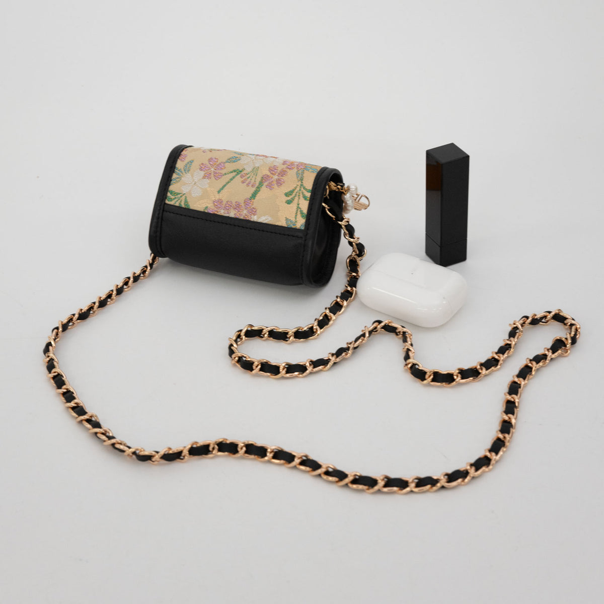 "Butterfly Dance Cherry Blossoms" Obi and Pearl Micro Bag