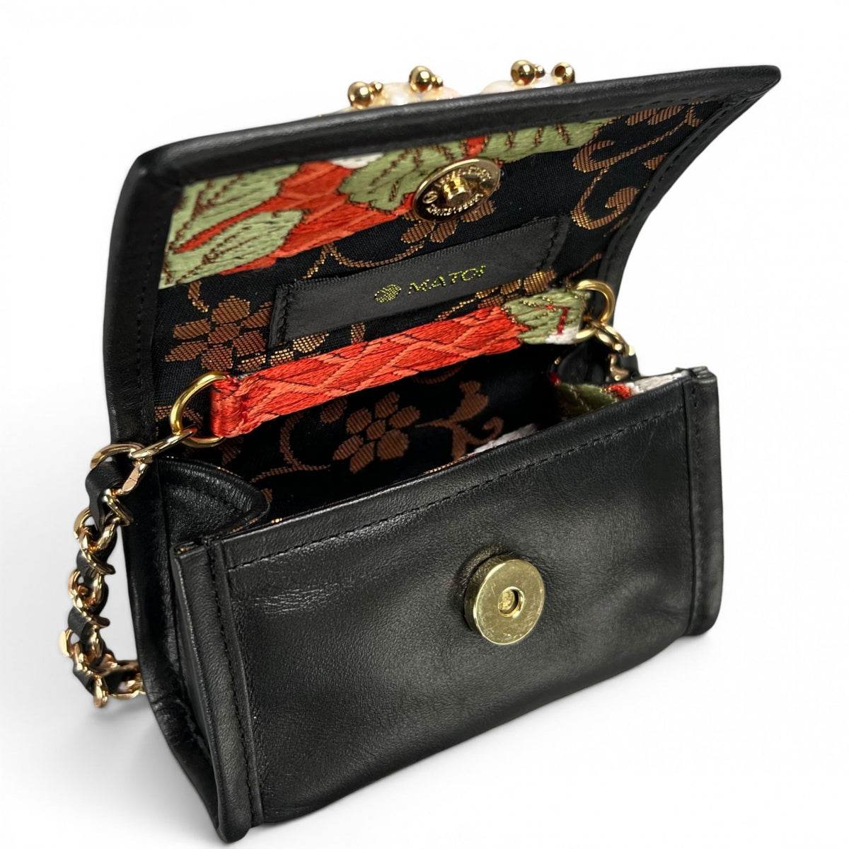 "Marumon Fuji Botan" Obi and Pearl Micro Bag