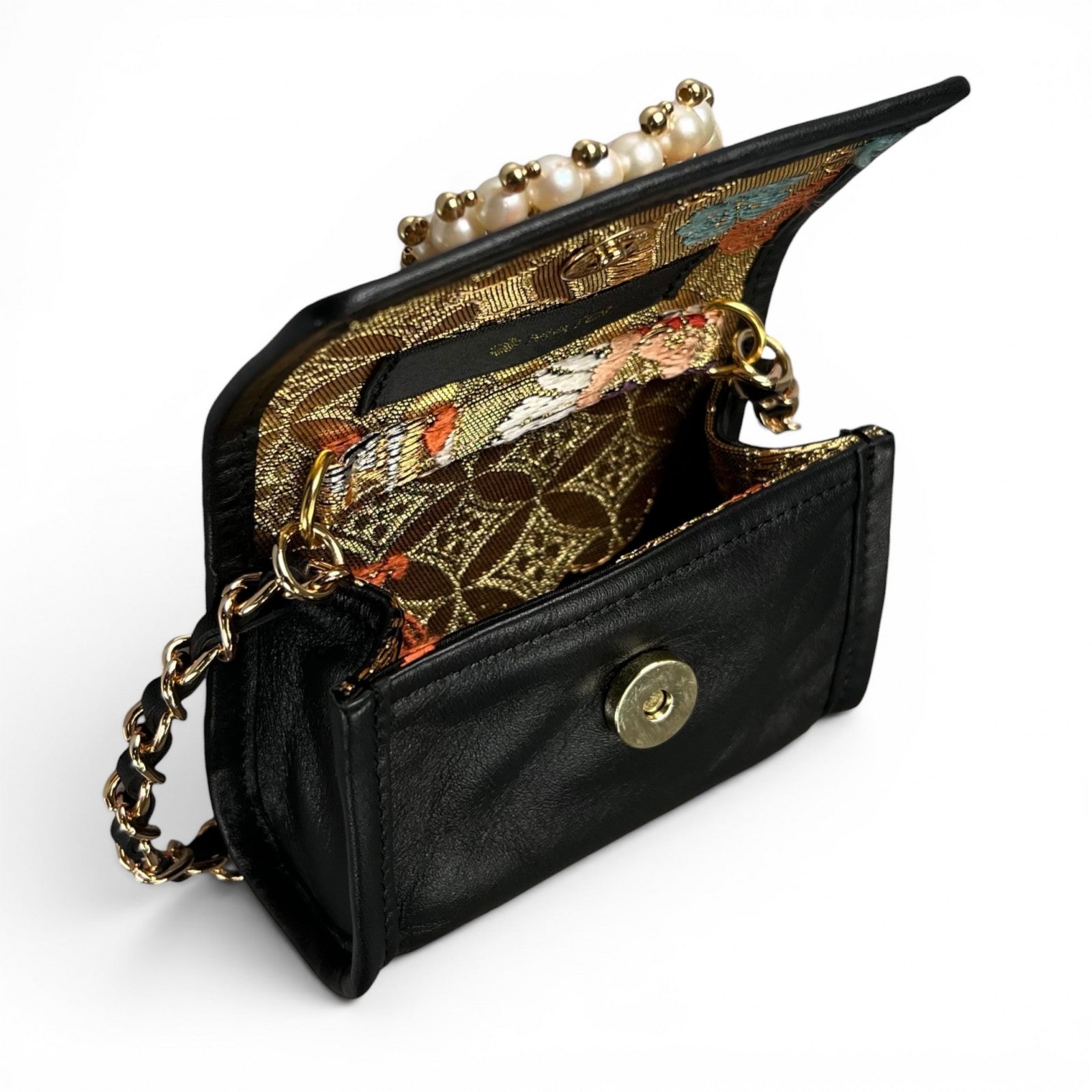 「鳳凰華紋」真珠と帯の至宝Micro bag