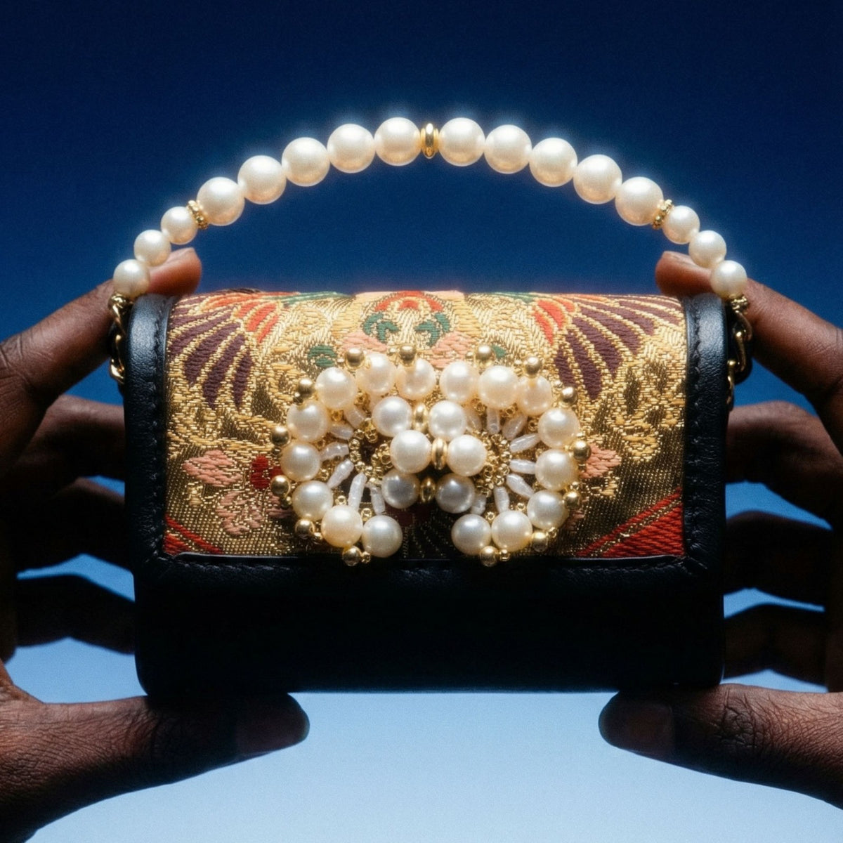 「鳳凰華紋」ヴィンテージ帯のMicro bag