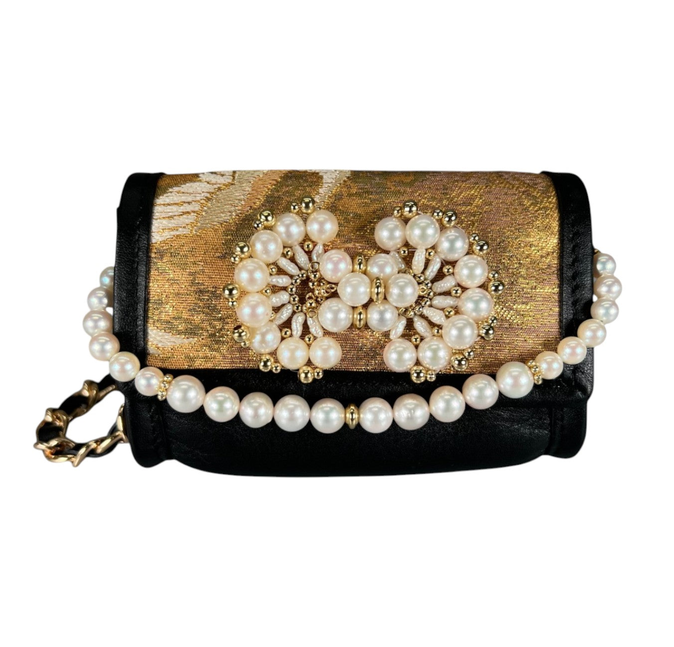 「群鶴松竹梅」金箔帯のMicro bag