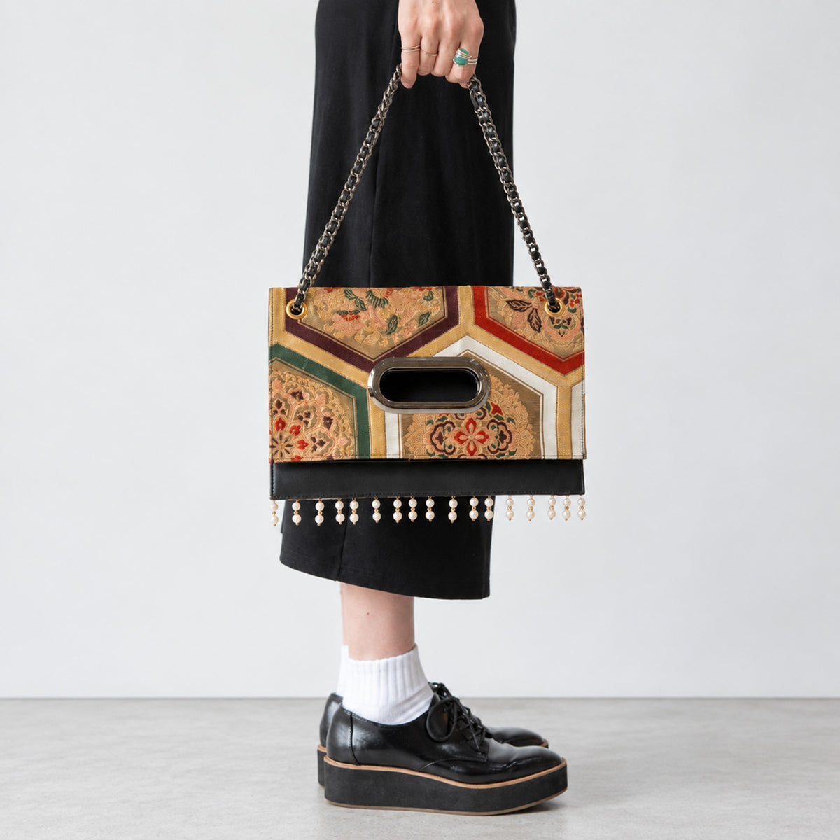 Phoenix Crest Vintage Obi Exquisite Clutch Bag