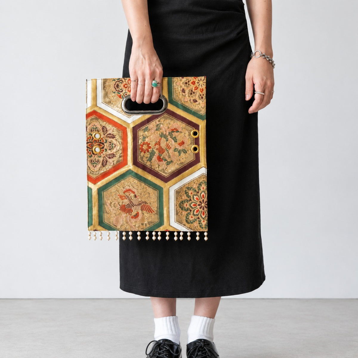 Phoenix Crest Vintage Obi Exquisite Clutch Bag