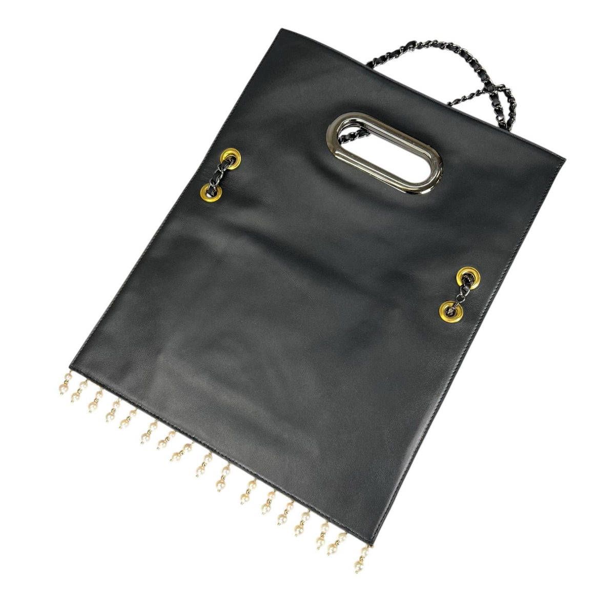 Wakamatsu and plum family crest, Akoya pearl embellished Clutch bag