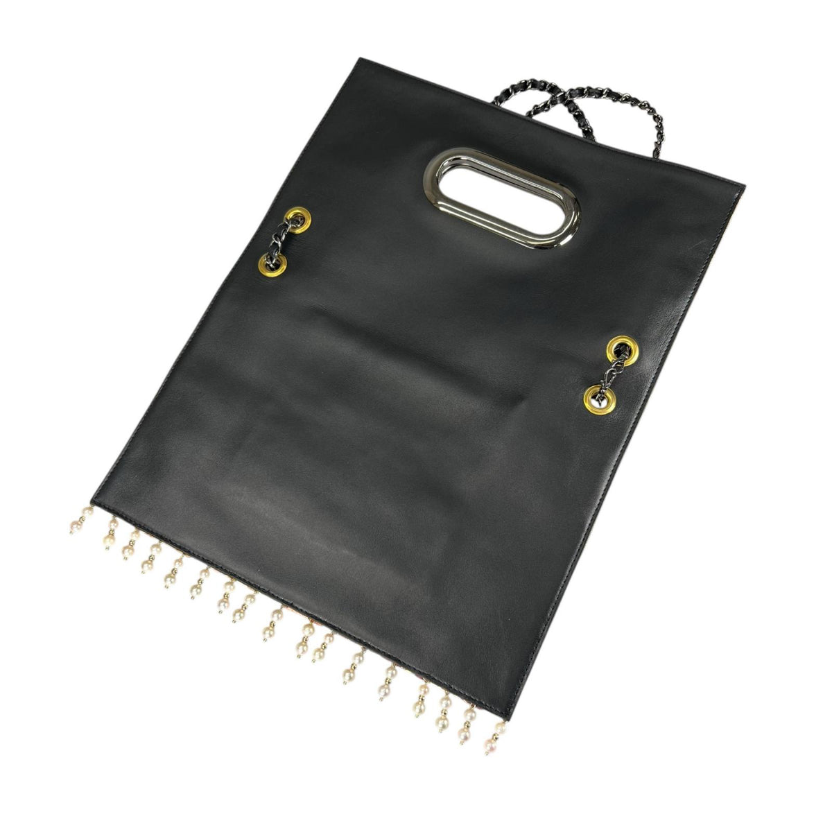 松梅の情景、ヴィンテージ帯と革のClutch bag