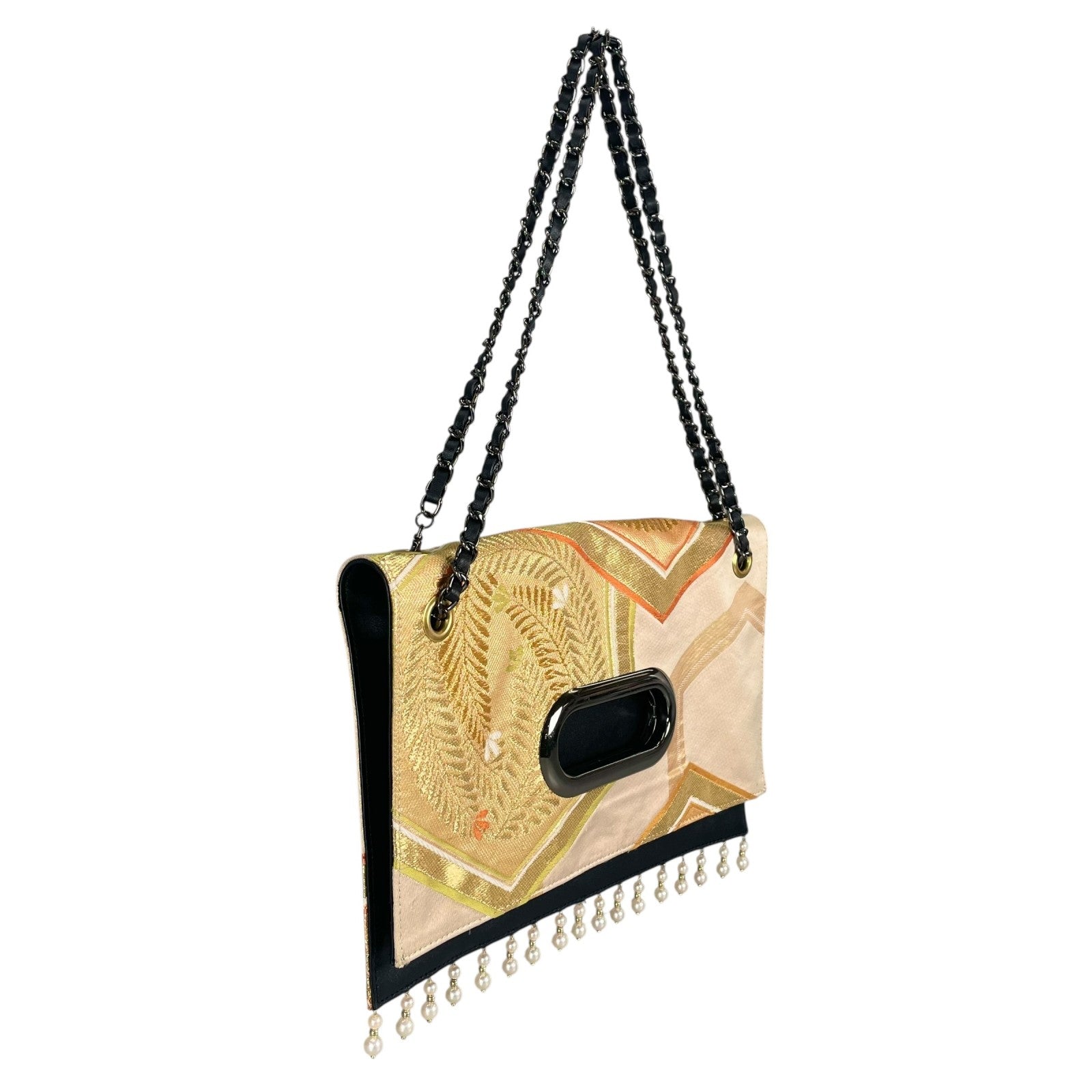 「亀甲藤紋」ヴィンテージ帯のClutch bag