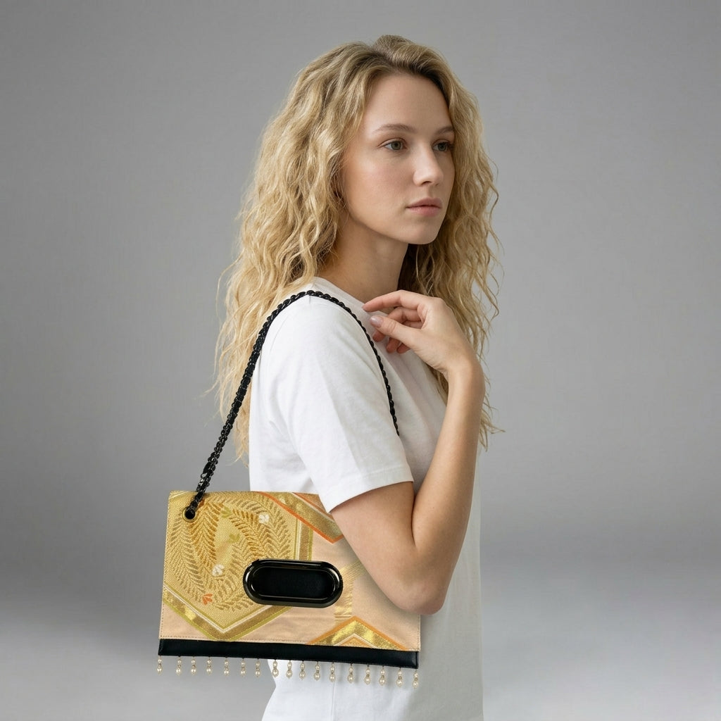 Kikko Fuji Mon Vintage Obi Clutch Bag