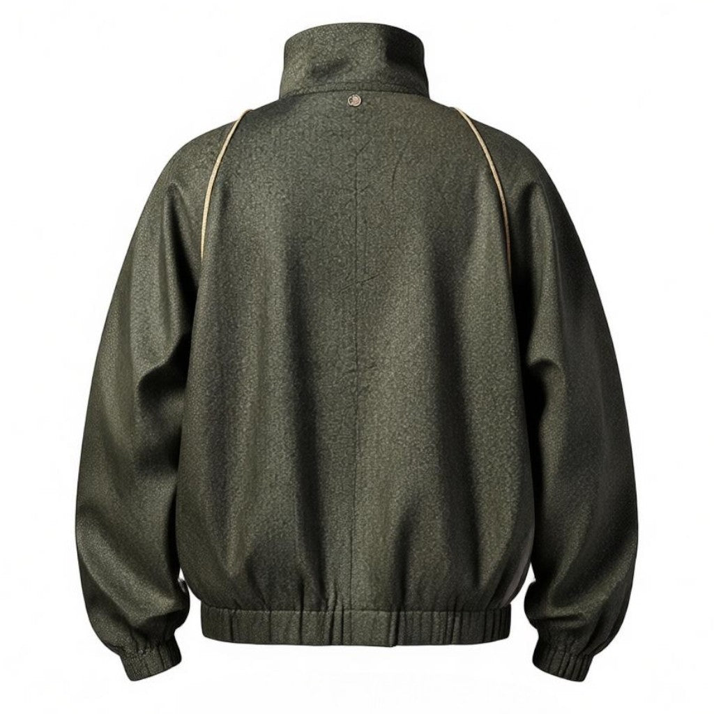 本場結城紬よろけ縞模様ブルゾン