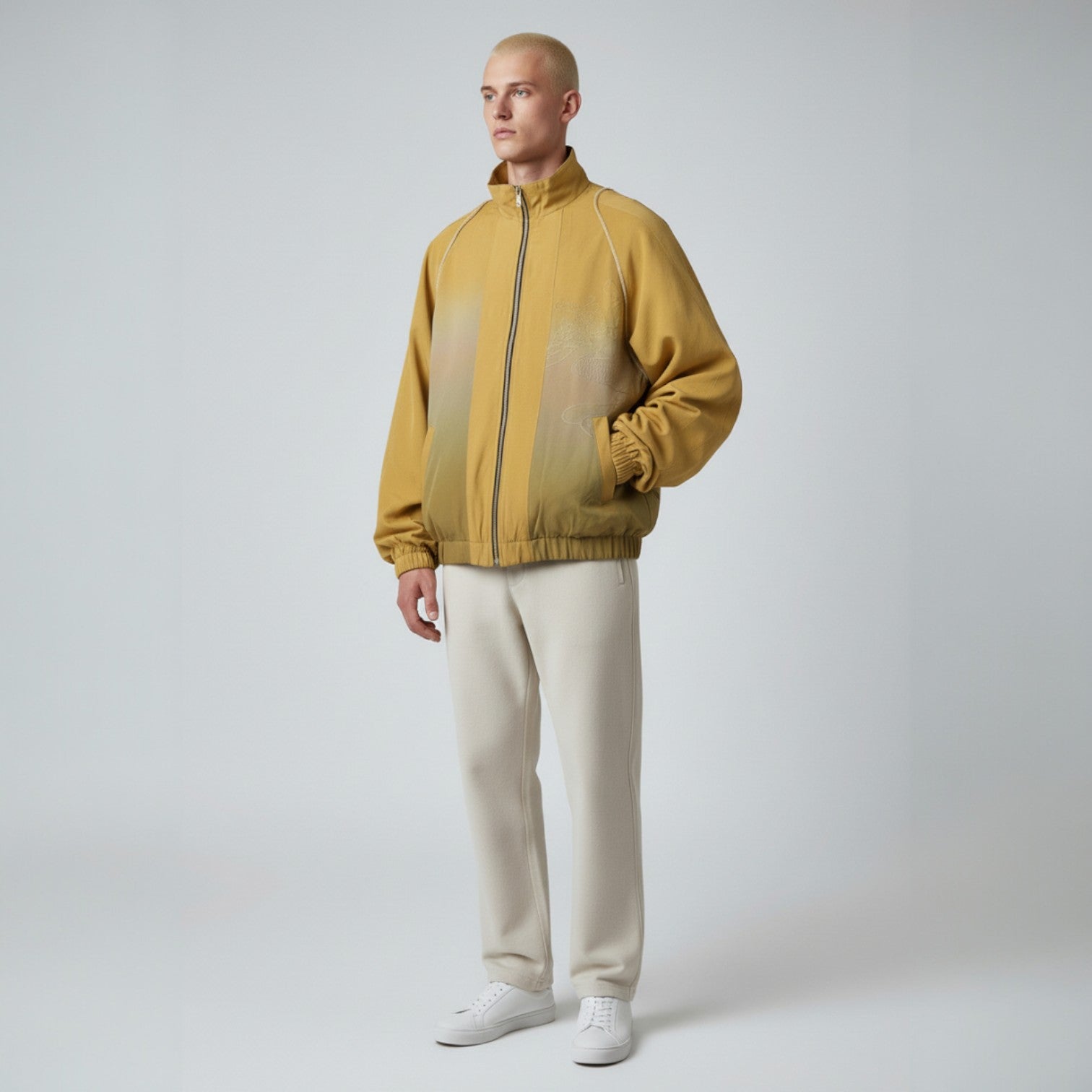 琴模様刺繍エレガントブルゾン