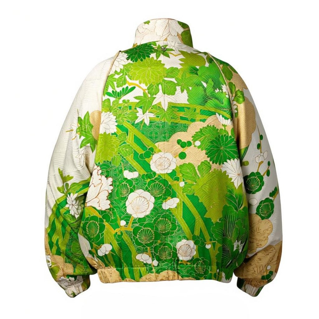 和を纏う緑基調の振袖ブルゾン