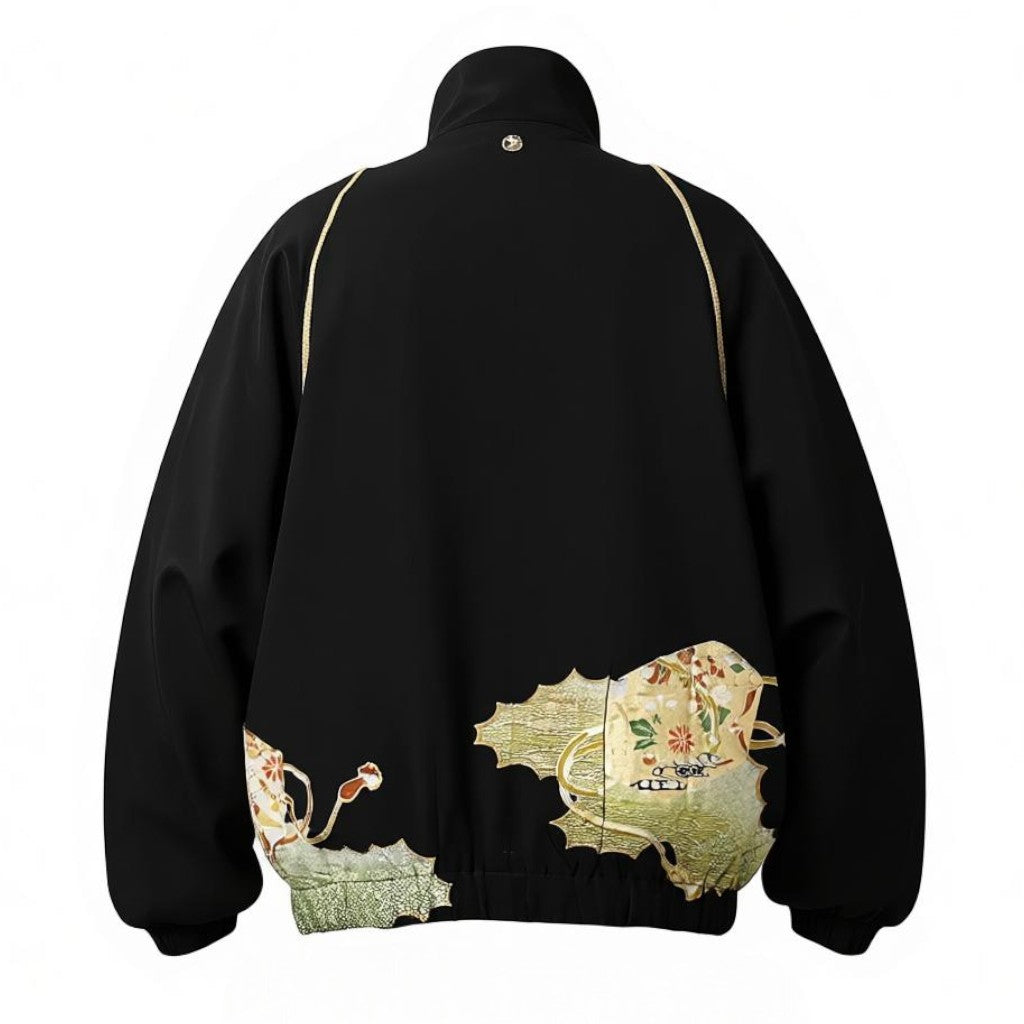 金刺繍が彩る黒留袖ブルゾン