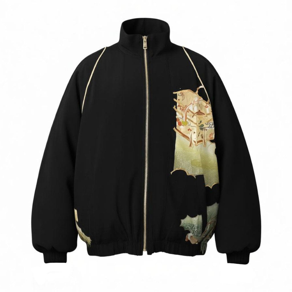 金刺繍が彩る黒留袖ブルゾン