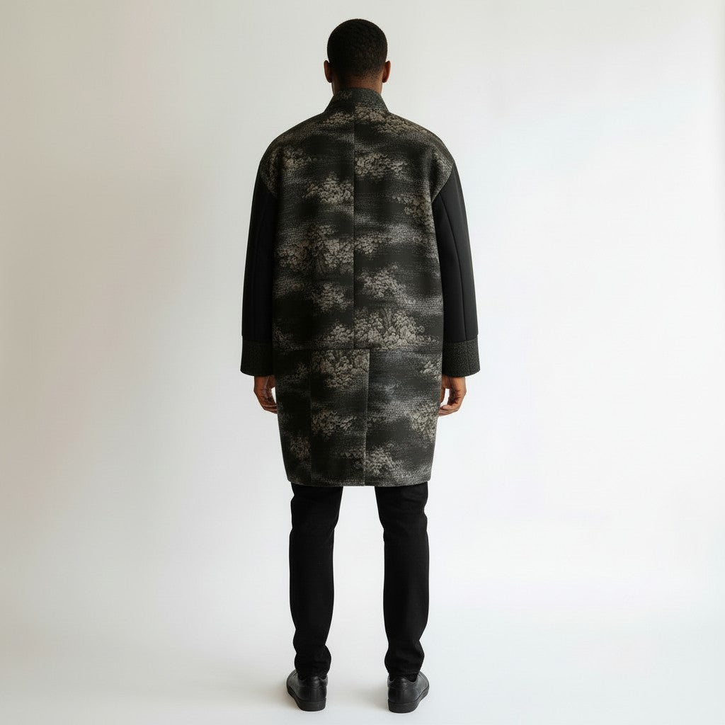 Landscape pattern Tsumugi simple modern coat