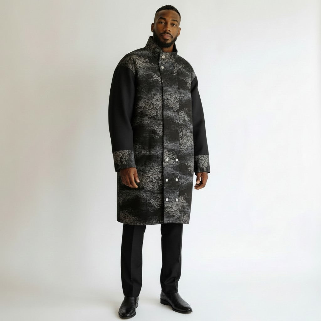 Landscape pattern Tsumugi simple modern coat