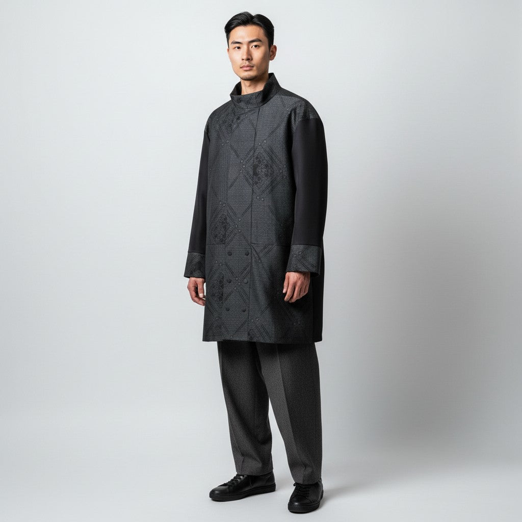 本場結城紬の艶やか羽織コート