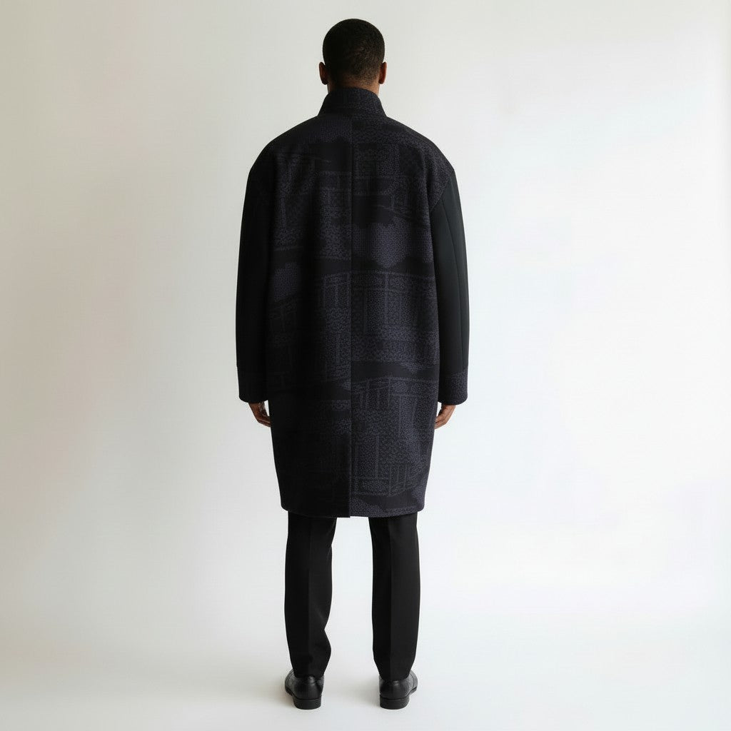 Yuki Tsumugi Cloudscape Silhouette Coat