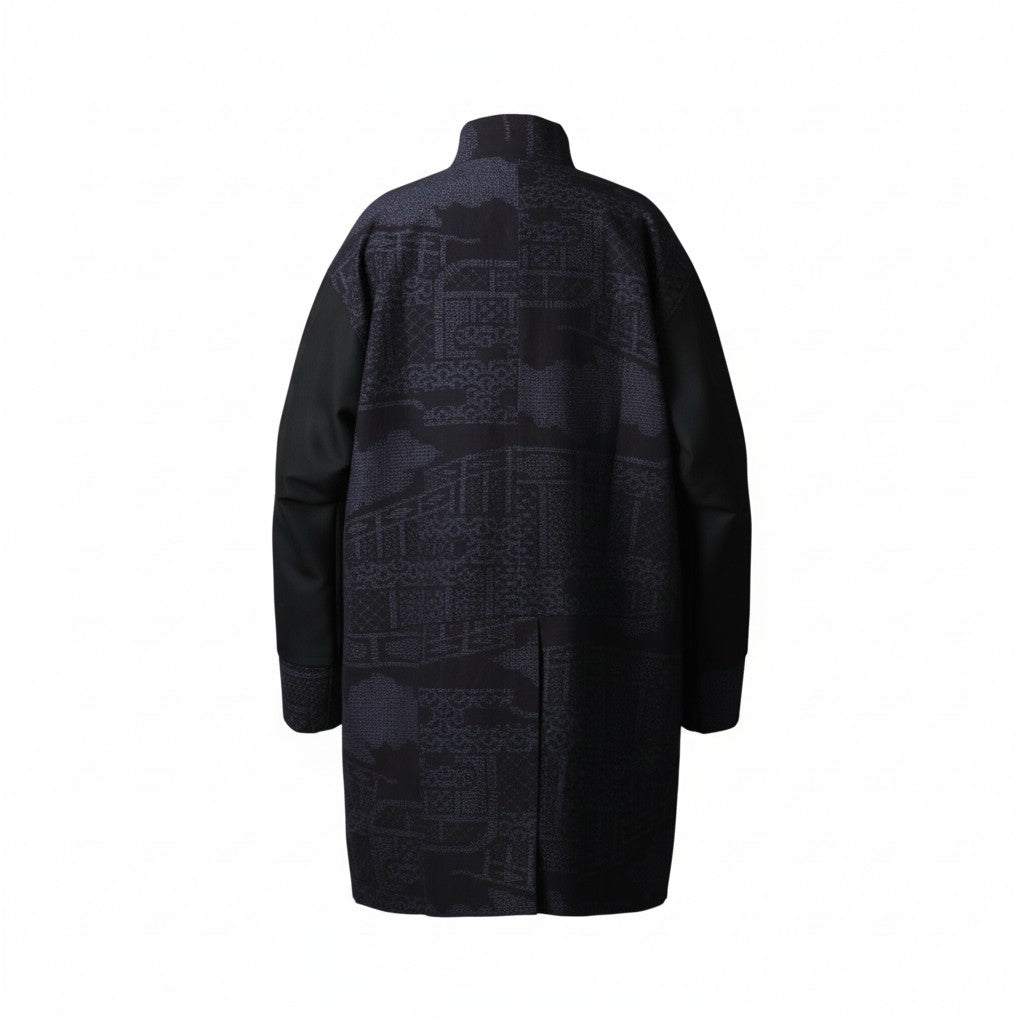 結城紬・雲景シルエットコート