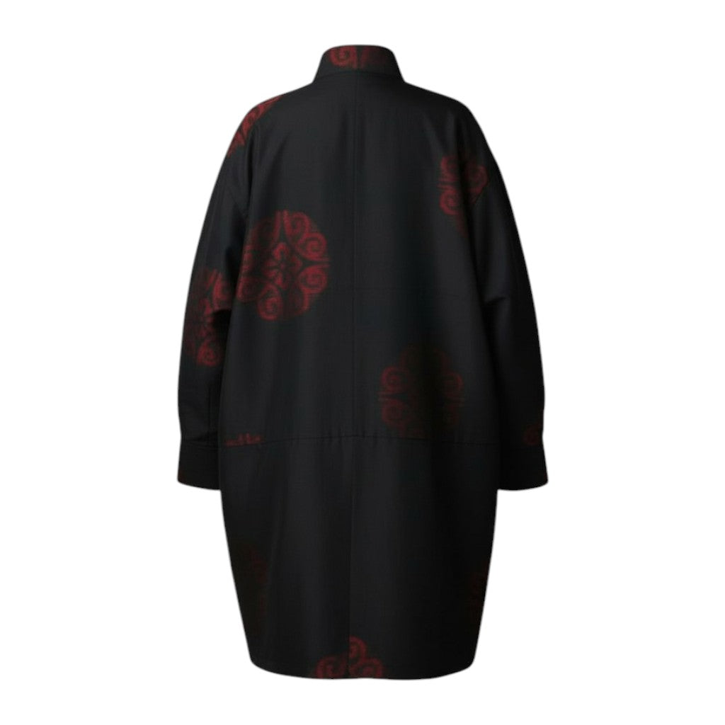 Black and red modern coat